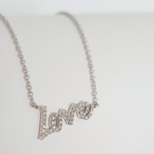 Náhrdelník Love s prírodnými diamantami 0,11 ct biele zlato 14kt