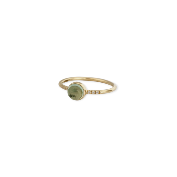 Prsteň Green Tourmaline Diamonds Mini 14kt žlté zlato