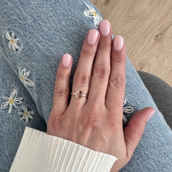 Prsteň Tourmaline Love II žlté zlato 14Kt prírodné diamanty