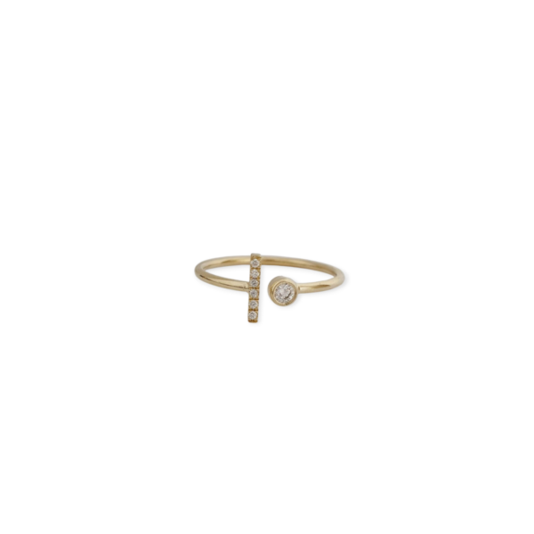 Prsteň Minimal Chic Natural Diamond žlté zlato 14kt