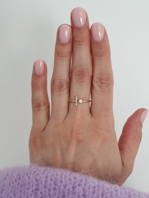 Prsteň Minimal Chic Natural Diamond žlté zlato 14kt
