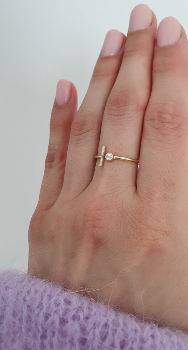 Prsteň Minimal Chic Natural Diamond žlté zlato 14kt