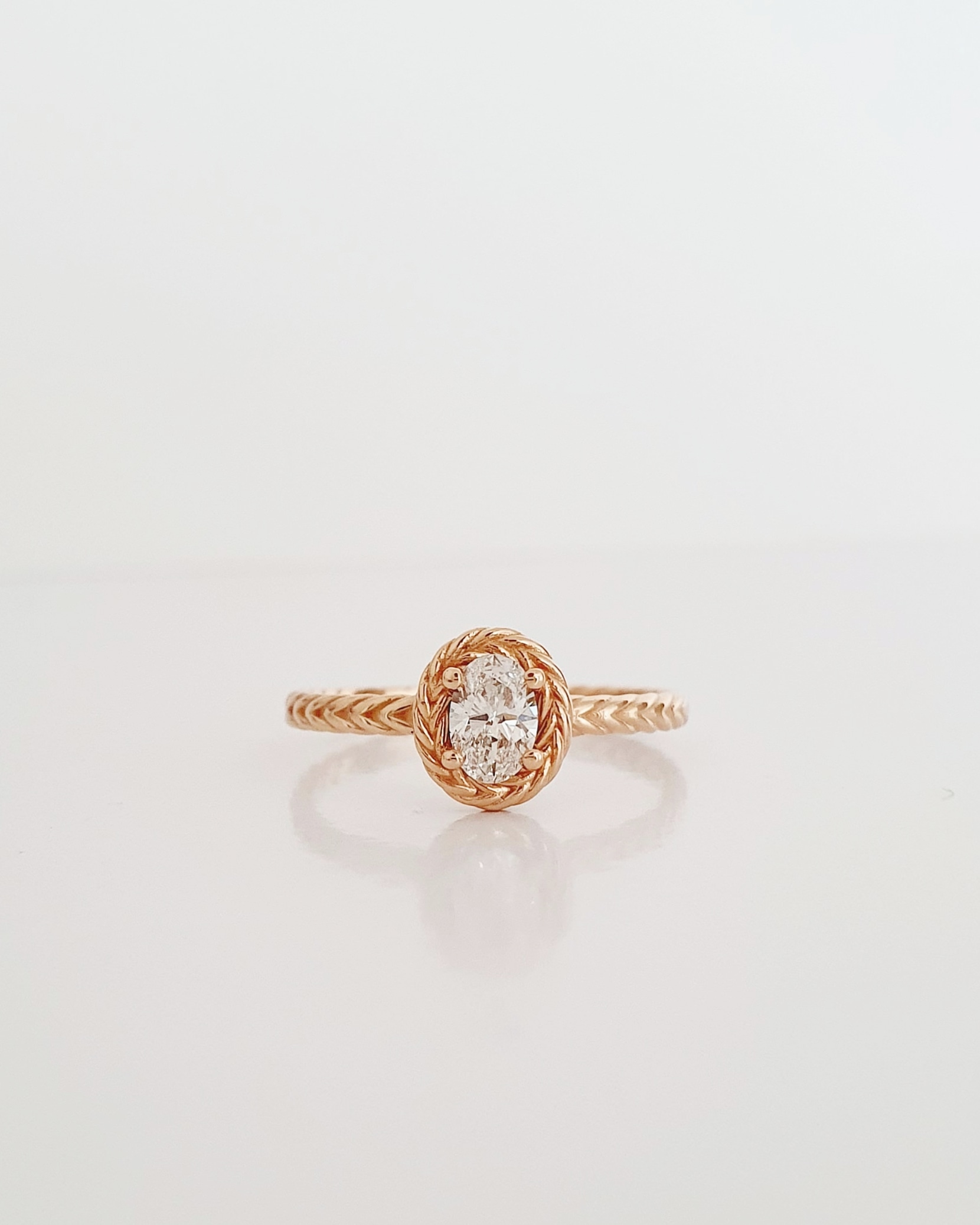 Prsteň Princess B415P 14kt ružové zlato prírodný diamant 0,30 ct