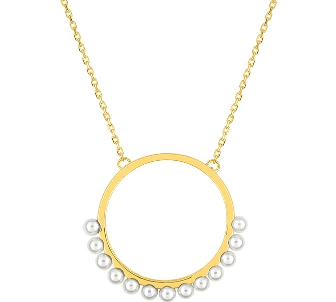 Náhrdleník Kruh Perličky 2,5mm 18kt žlté zlato