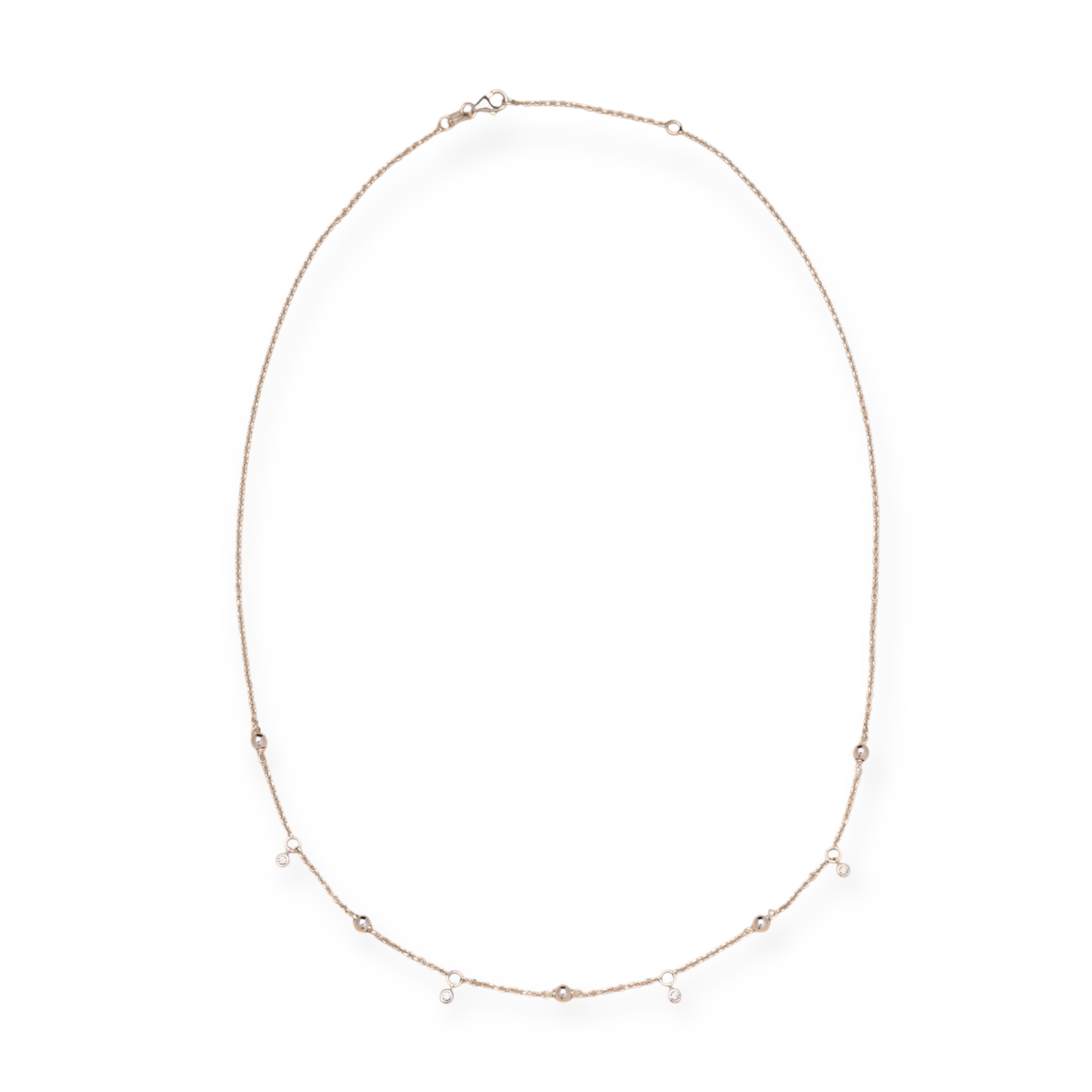 Náhrdelník Zircons roots biele/ružové zlato 14Kt