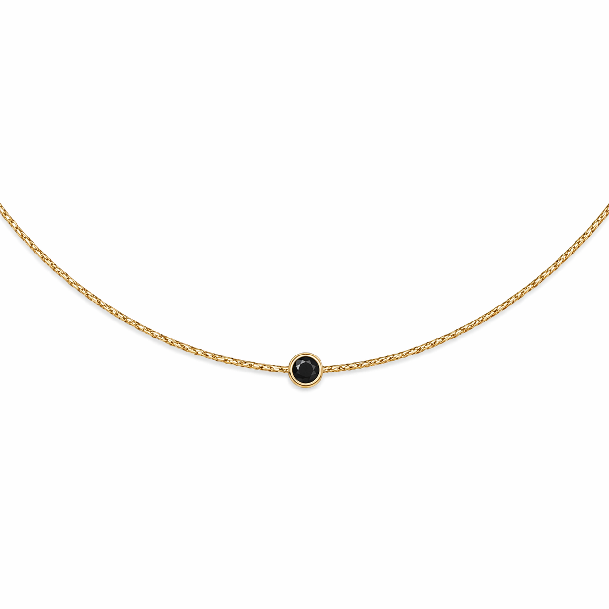 Náhrdelník prírodný čierny Diamant 3 mm