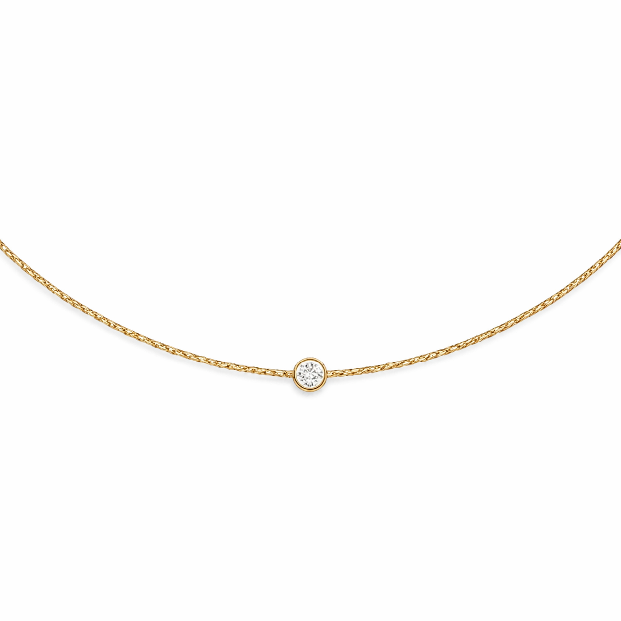 Náhrdelník s prírodným diamantom 3 mm