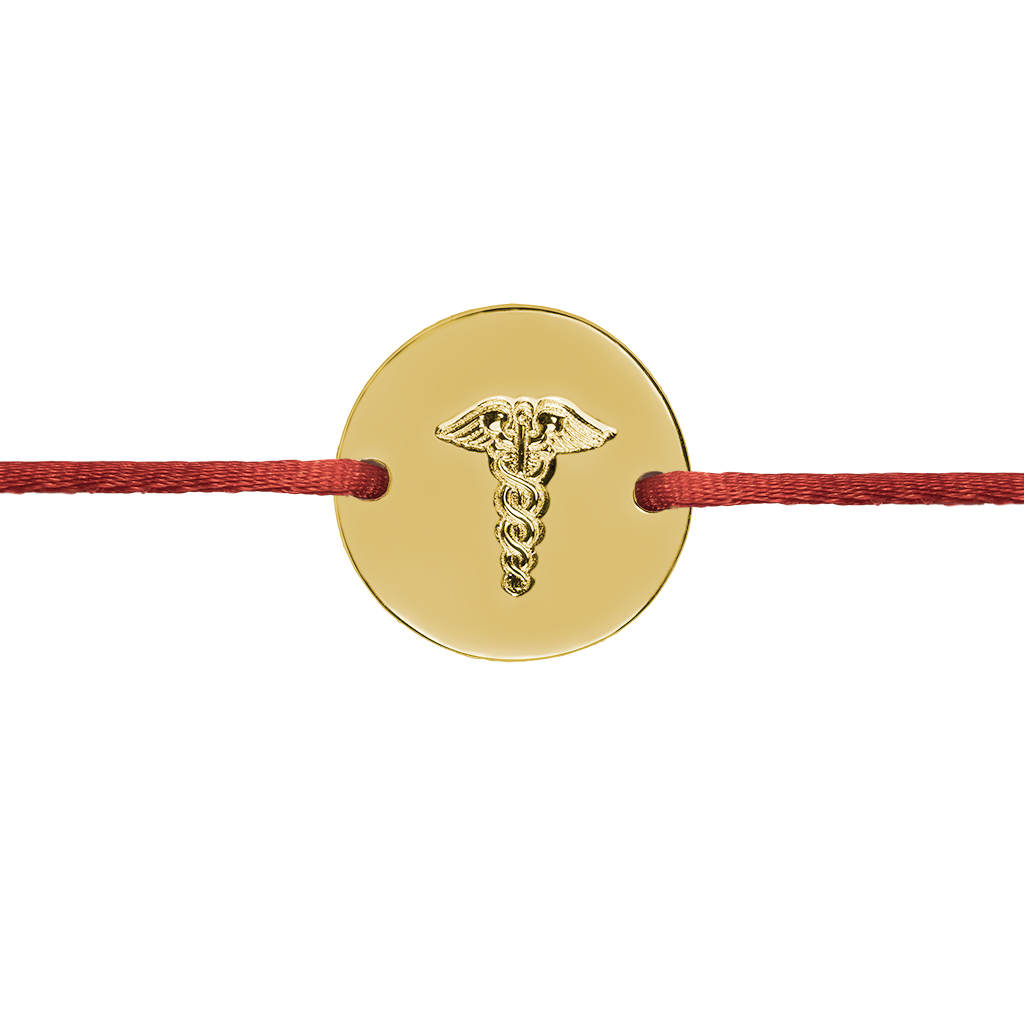 Šnúrkový náramok Asklepiova palica kruh