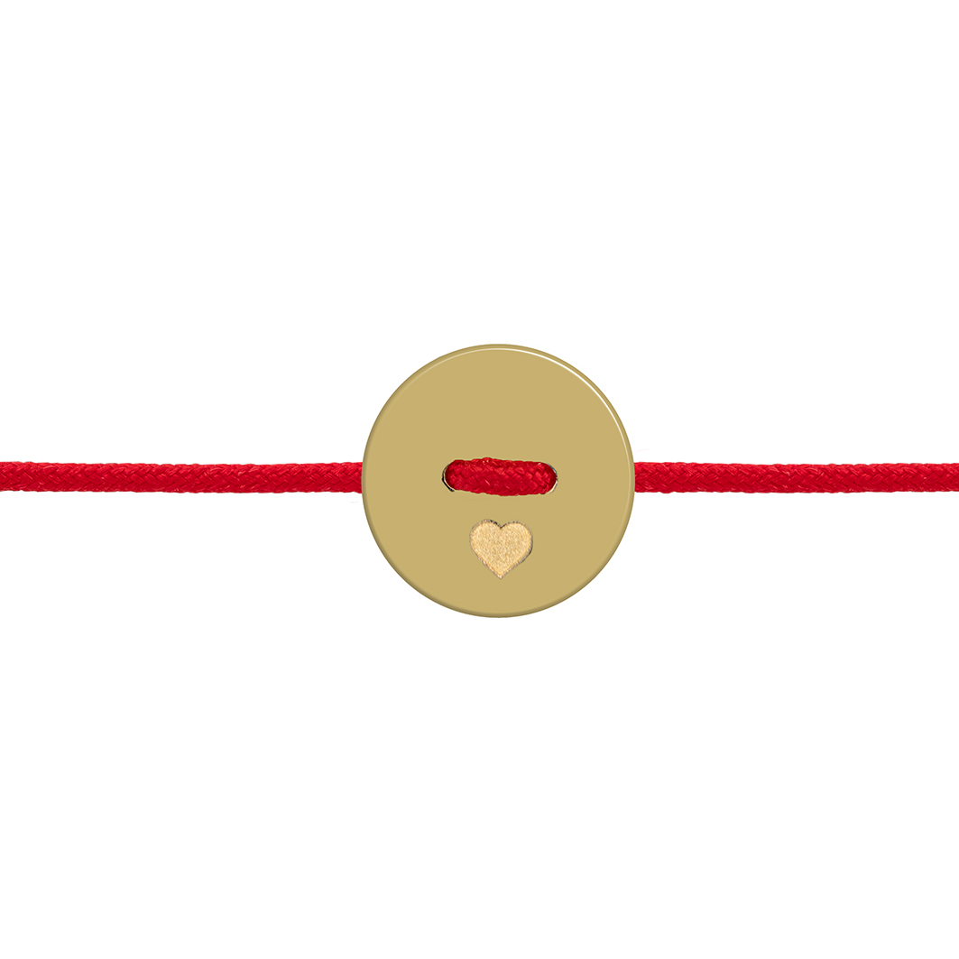 Šnúrkový náramok Gombík pre Šťastie Srdiečko