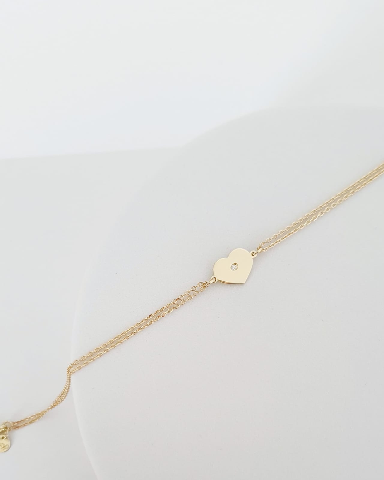 Náramok Srdiečko dvojitá retiazka diamant 1,2mm