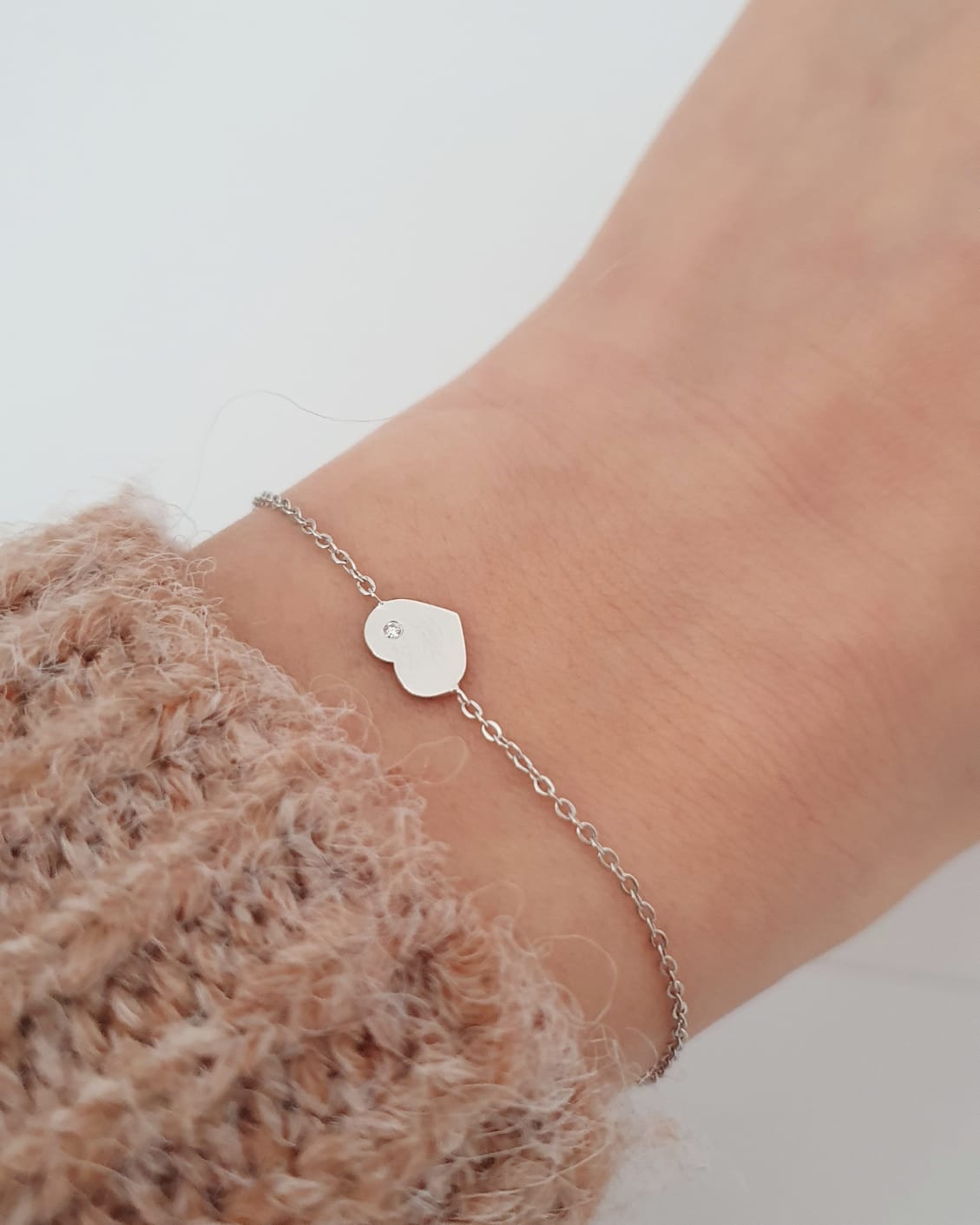 Retiazkový náramok Srdiečko diamant 1,2 mm – Obrázok 3