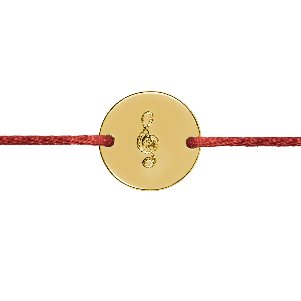 Šnúrkový náramok Husľový kľúč kruh