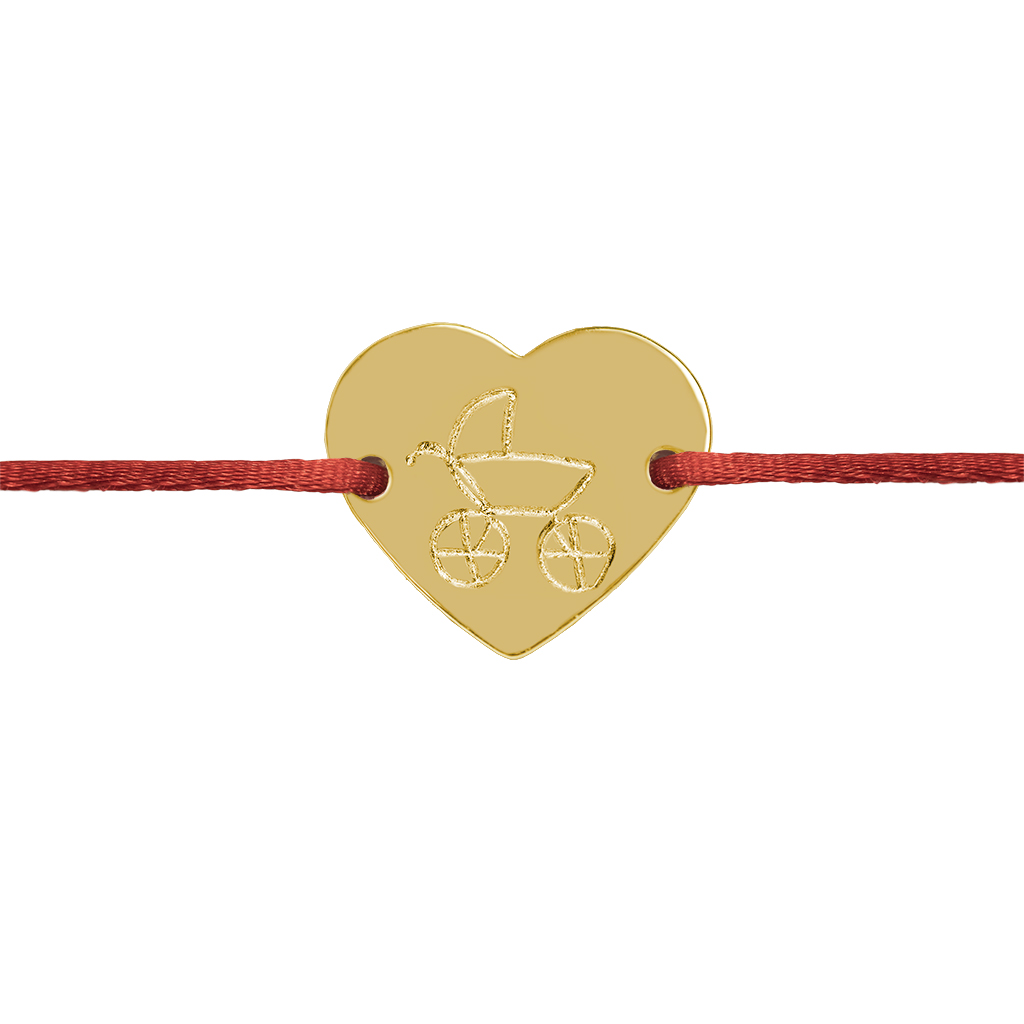 Šnúrkový náramok Kočík srdce