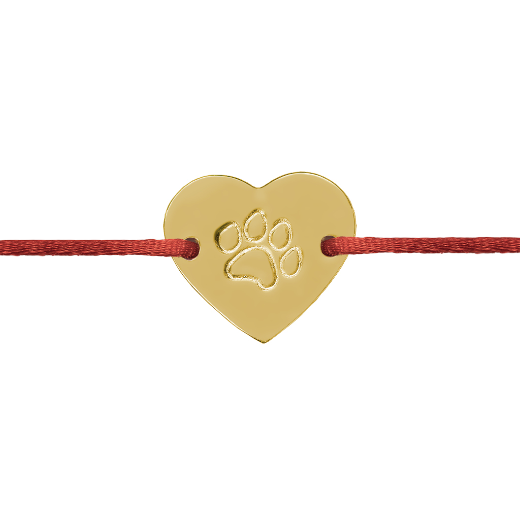 Naramok psia labka srdce zlte zlato Motivo Gold