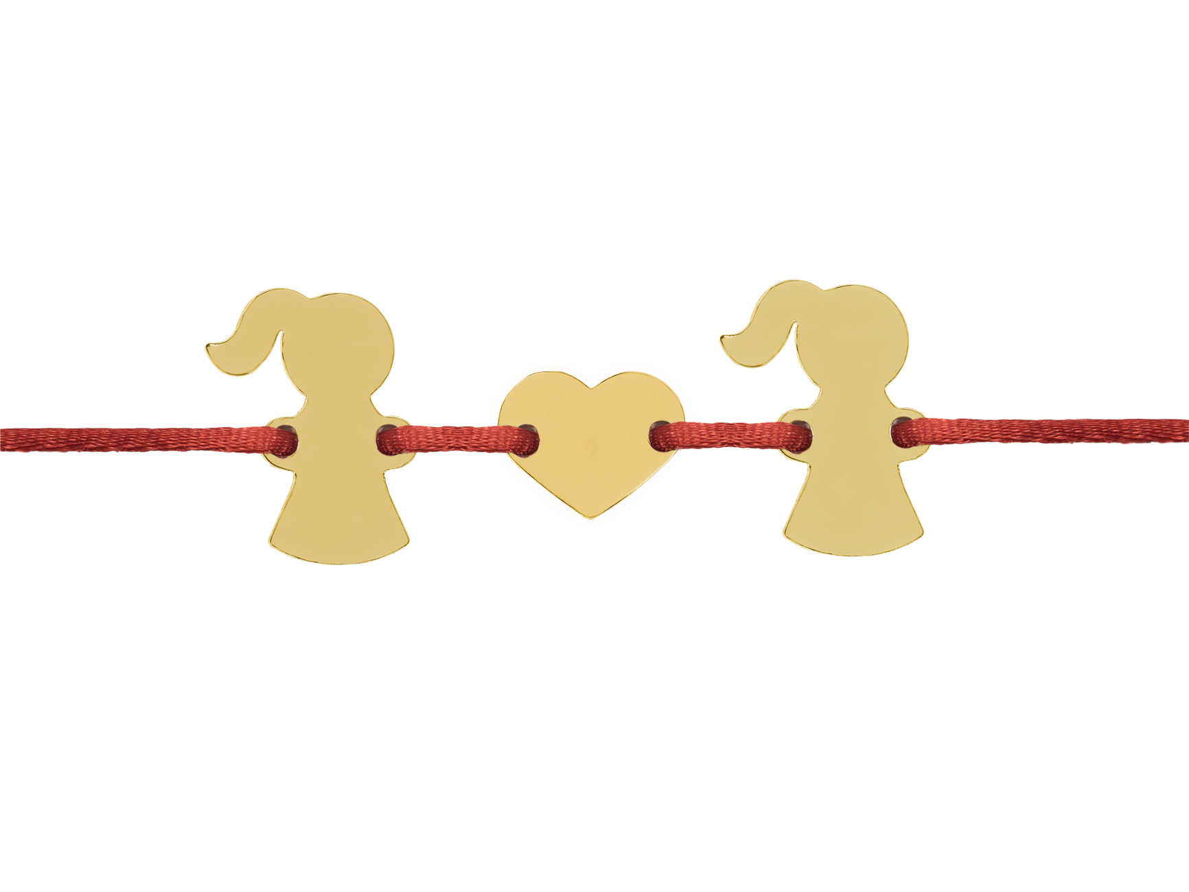 Náramok s postavičkami dve dievčatká + srdiečko