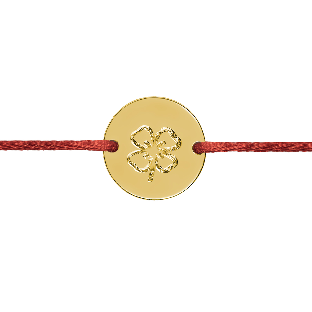 Šnúrkový náramok Štvorlístok kruh