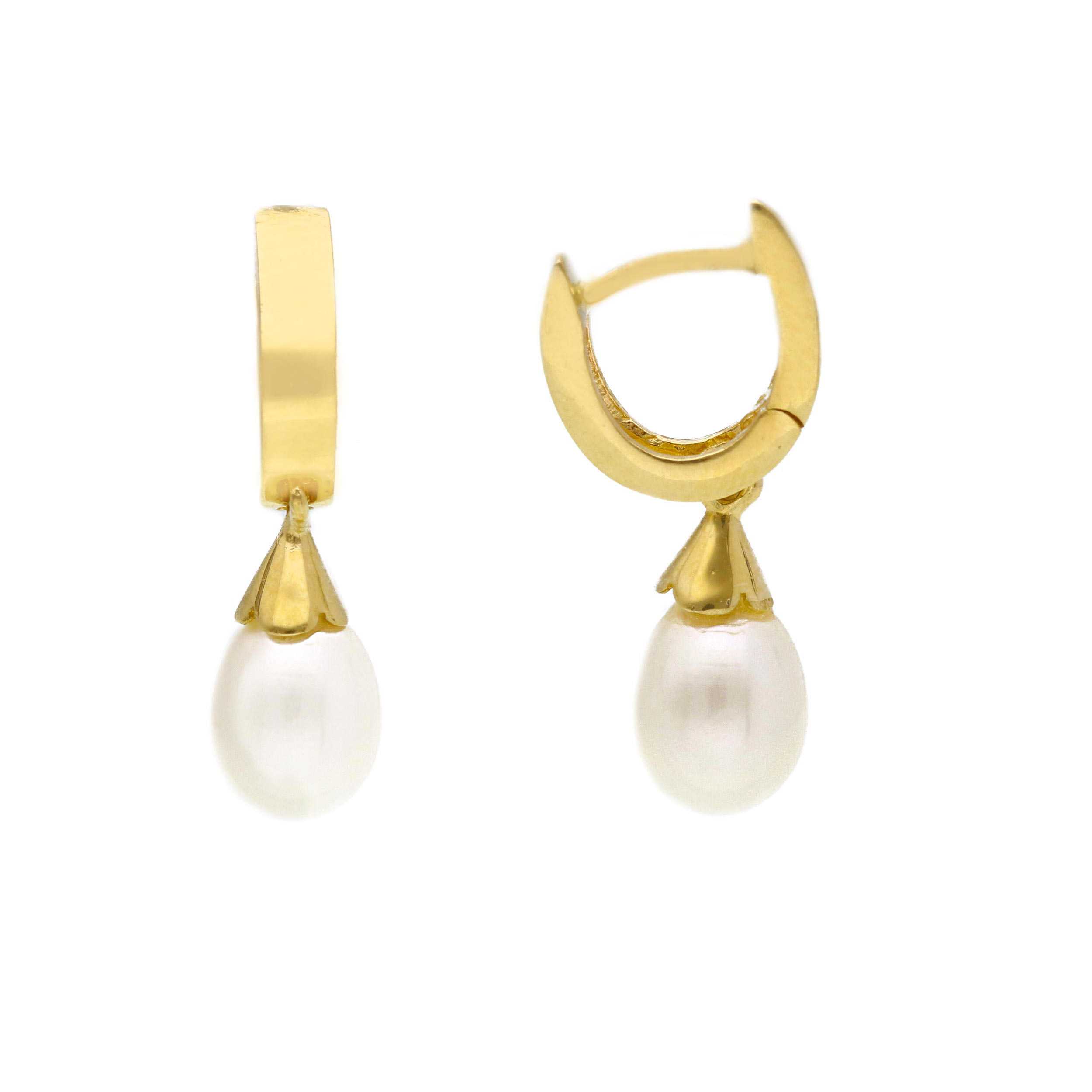 Náušnice Pearl Drop 14 kt žlté zlato