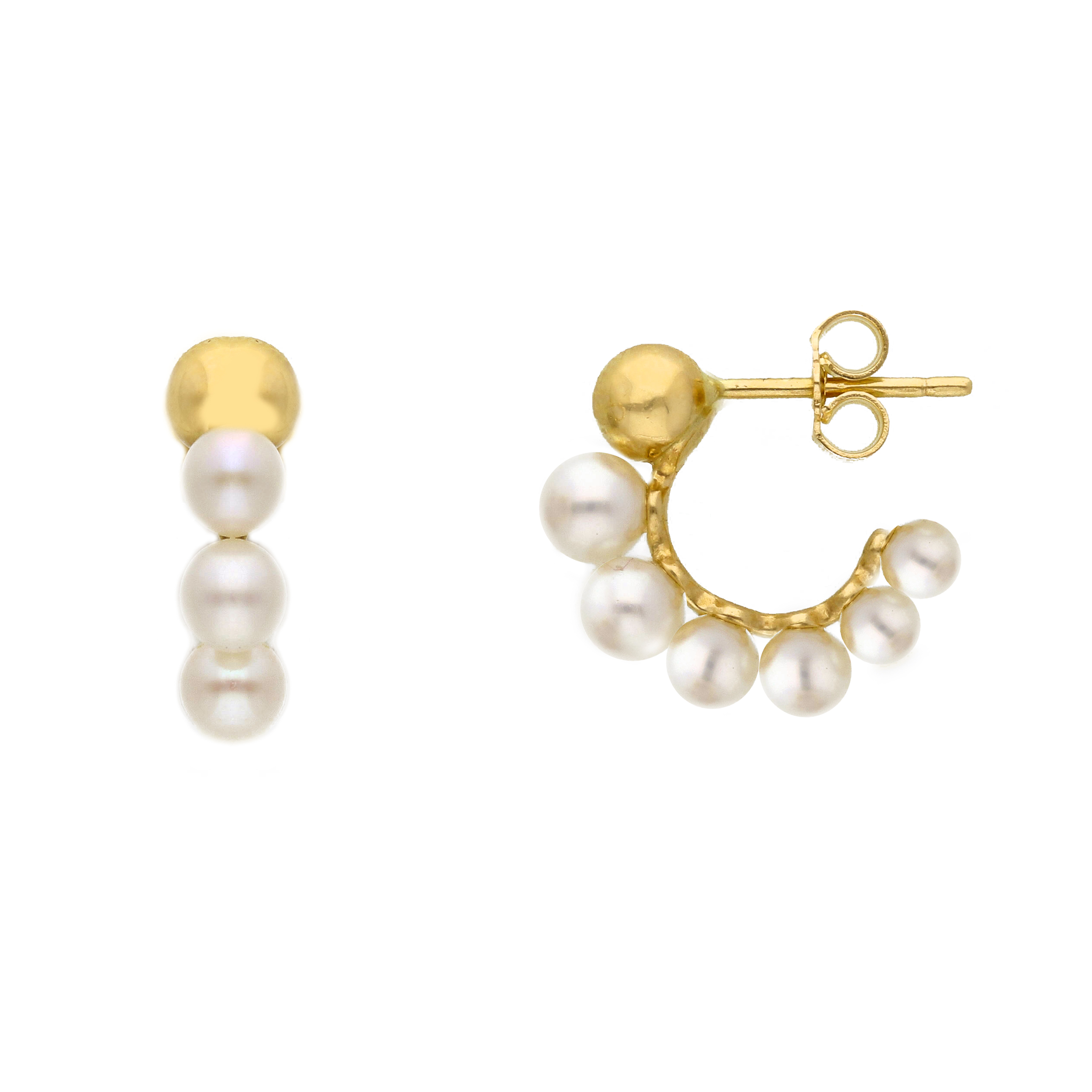 Náušnice Pearl 14kt žlté zlato