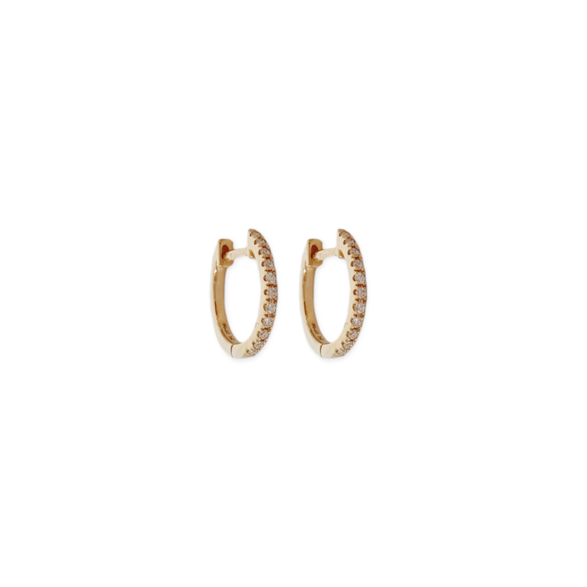 Náušnice kruhy 14Kt zlato prírodné diamanty