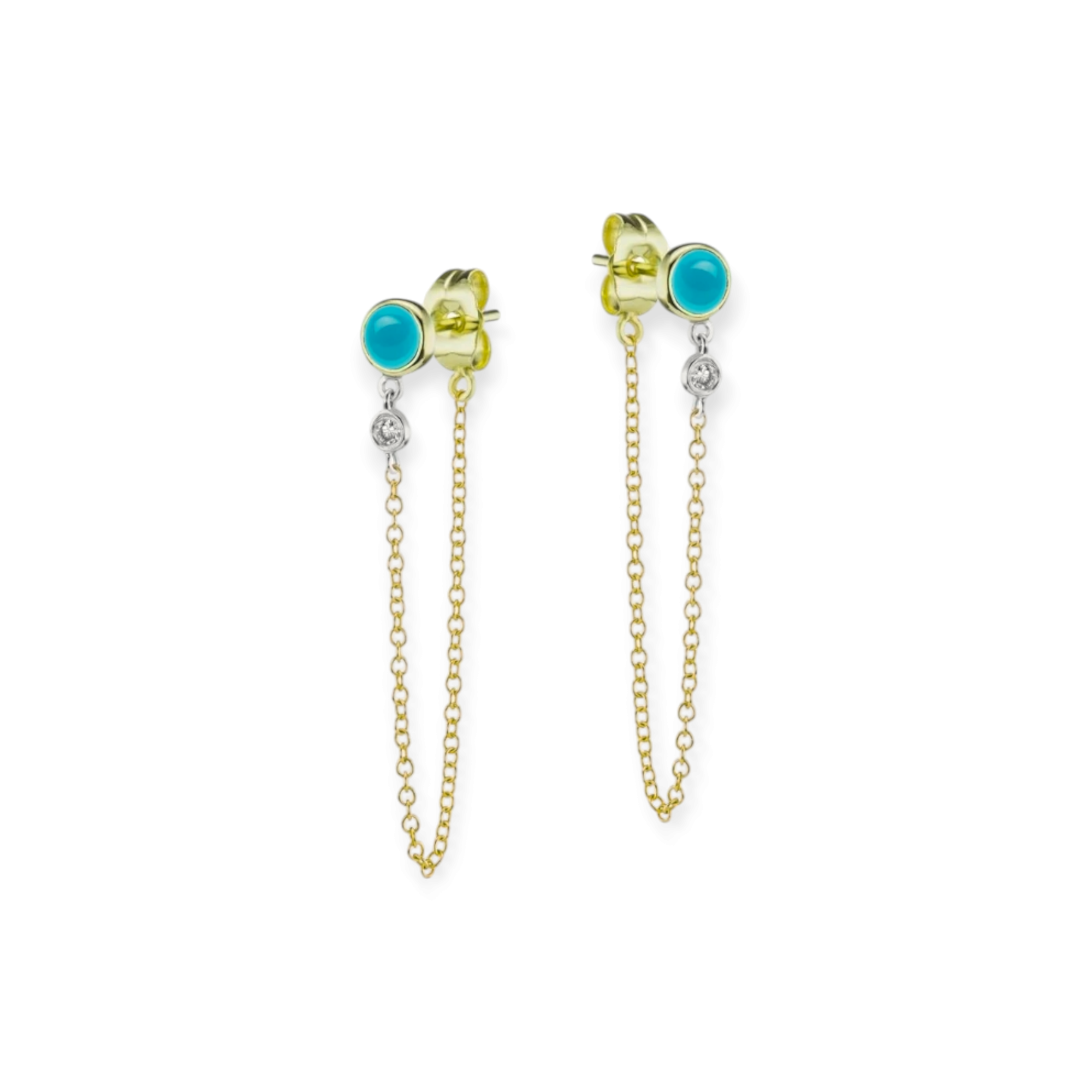 Náušnice s prírodným opálom a diamantami 0,04ct 14kt žlté zlato