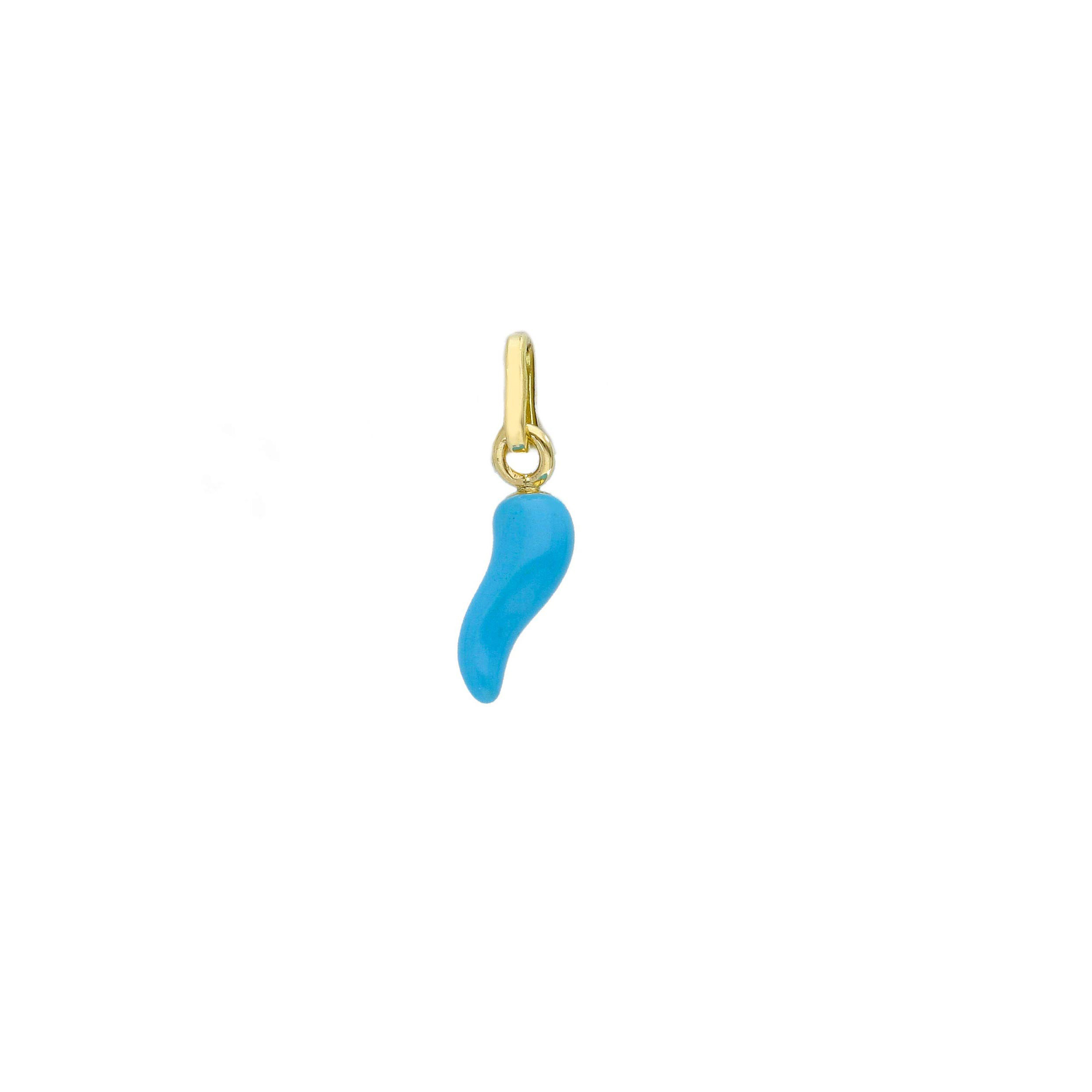 Prívesok Chilli Blue MINI 18kt žlté zlato + smalt
