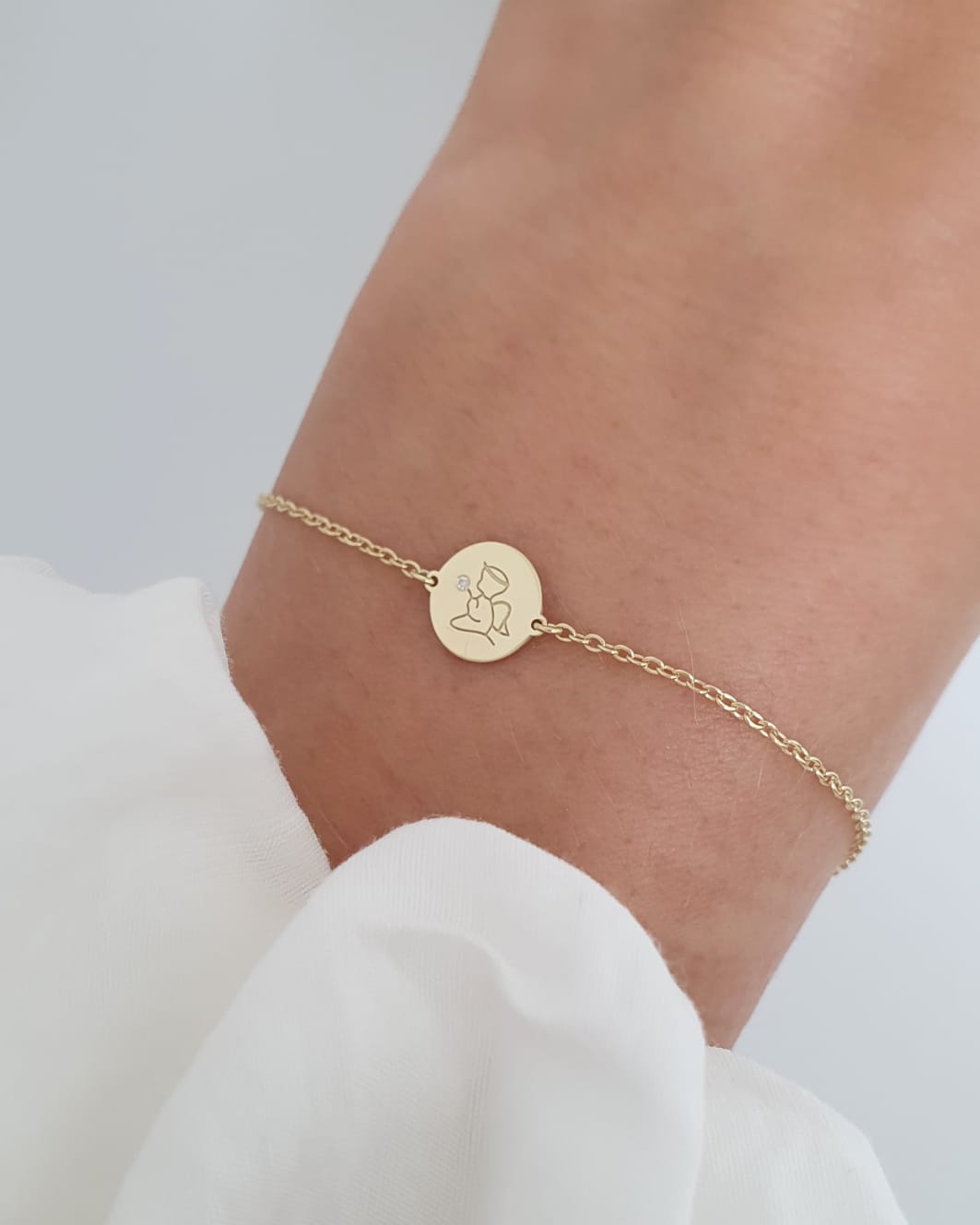 Retiazkový náramok Anjelik s prírodným diamantom