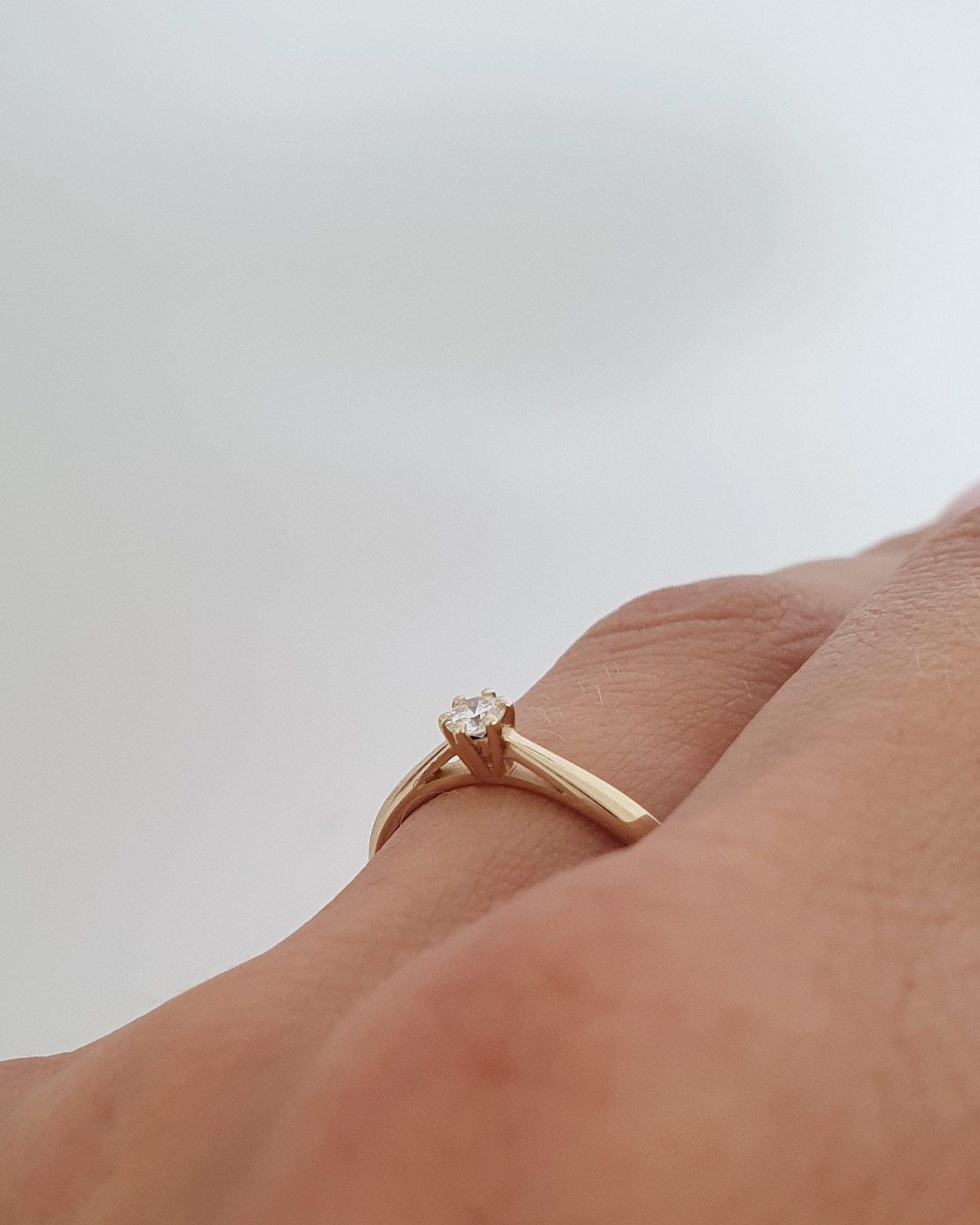 Prsteň Ameera B198P 14kt žlté/biele zlato prírodný diamant 0,09 ct