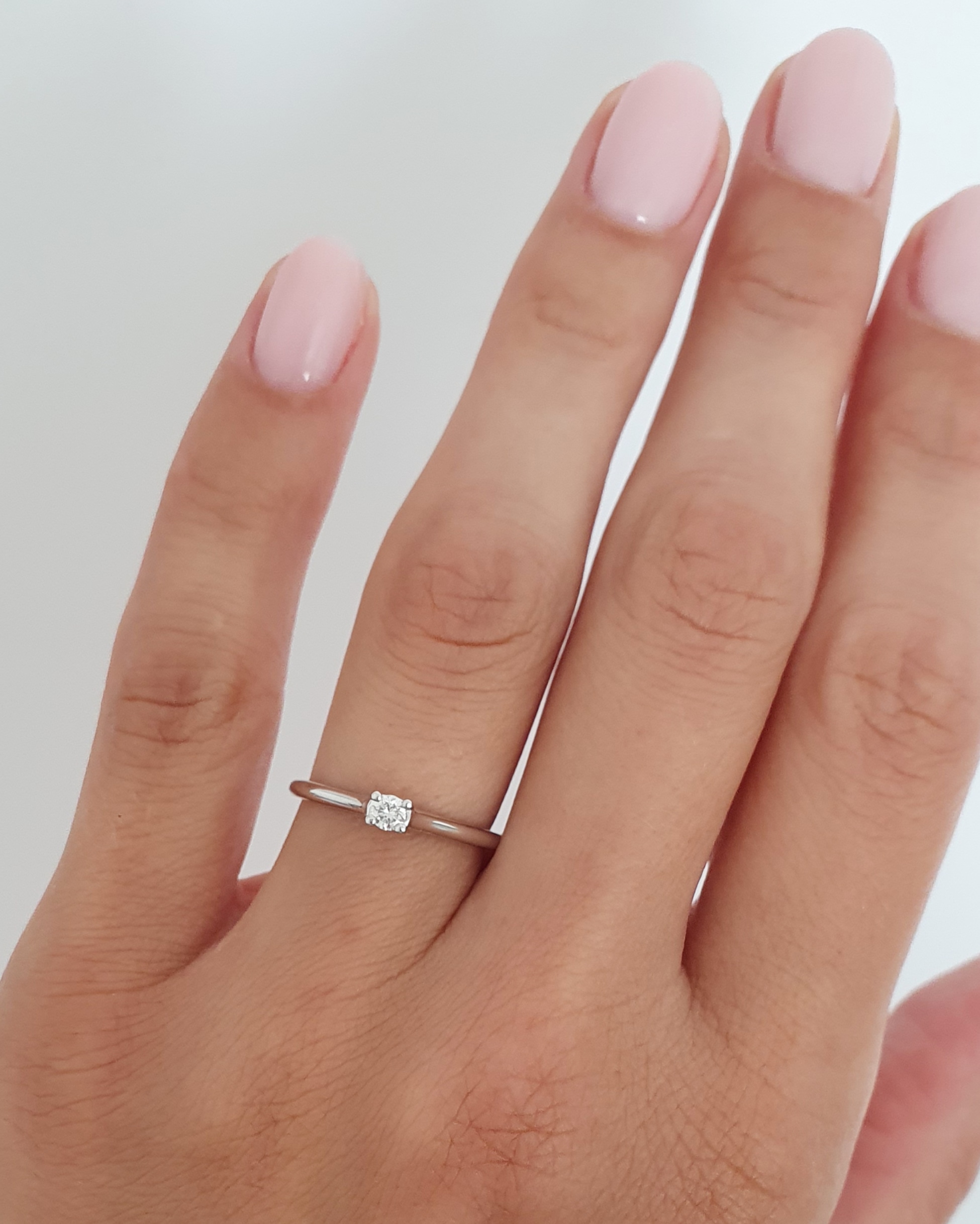 Prsteň Eloise B234P 14kt biele zlato prírodný diamant 0,09 ct