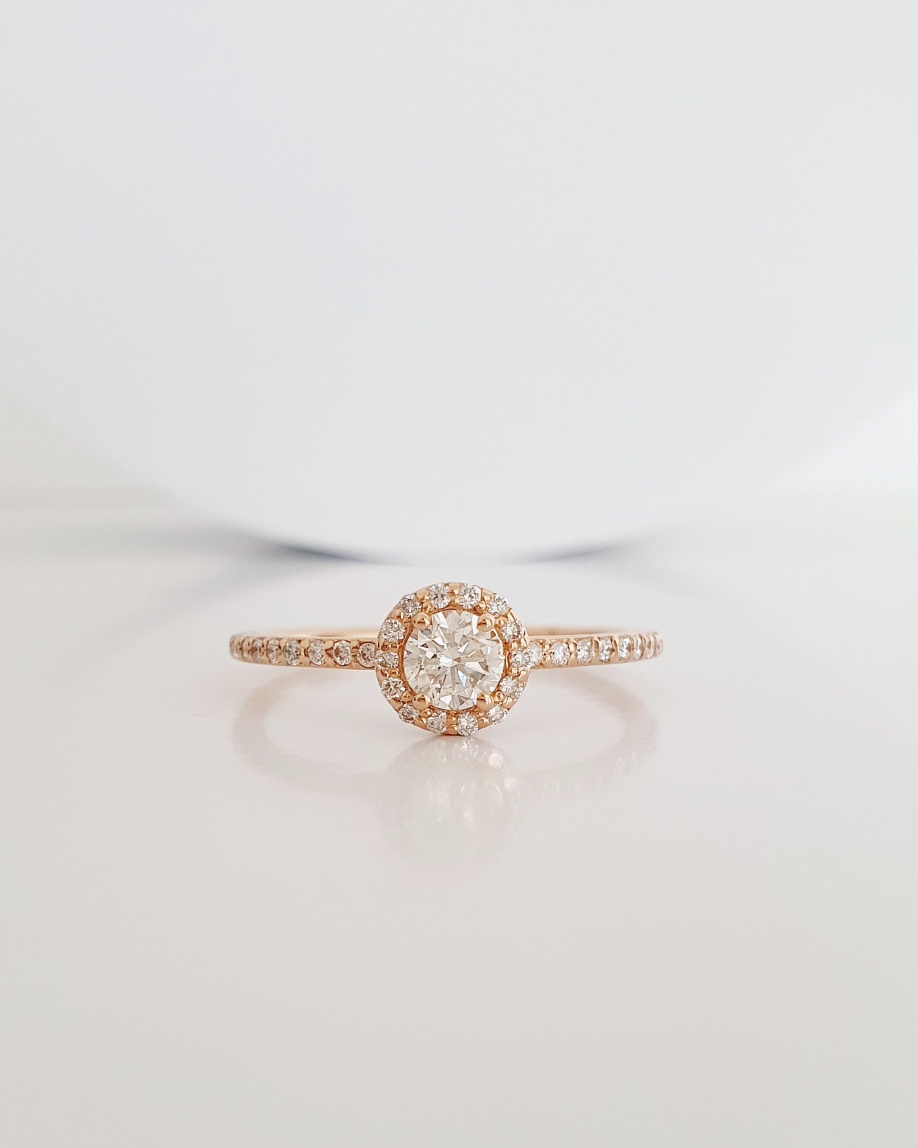 Prsteň Madie B366P 14kt ružové zlato prírodné diamanty 0,41 ct