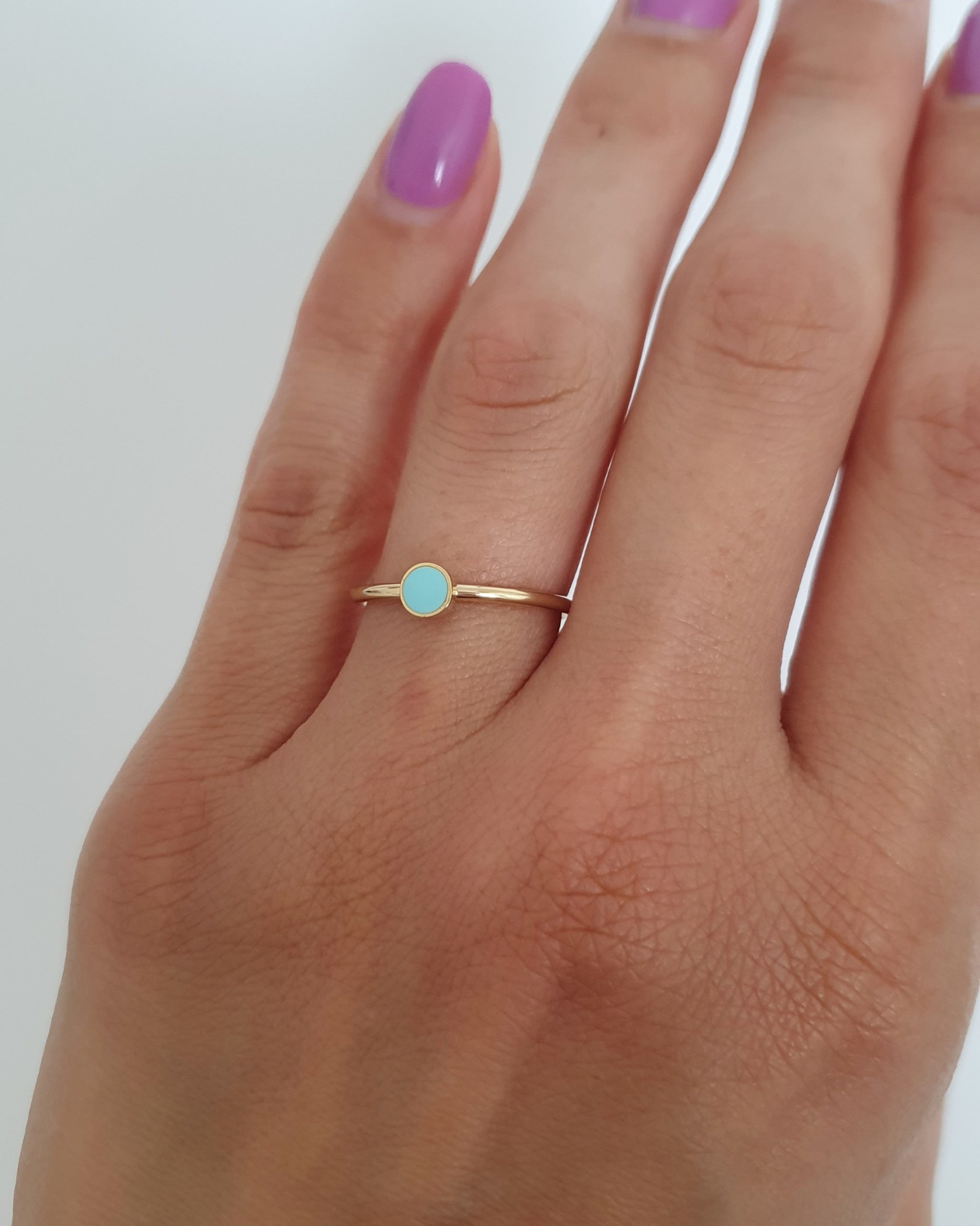 Prsteň Dot Tyrkys 18kt žlté zlato