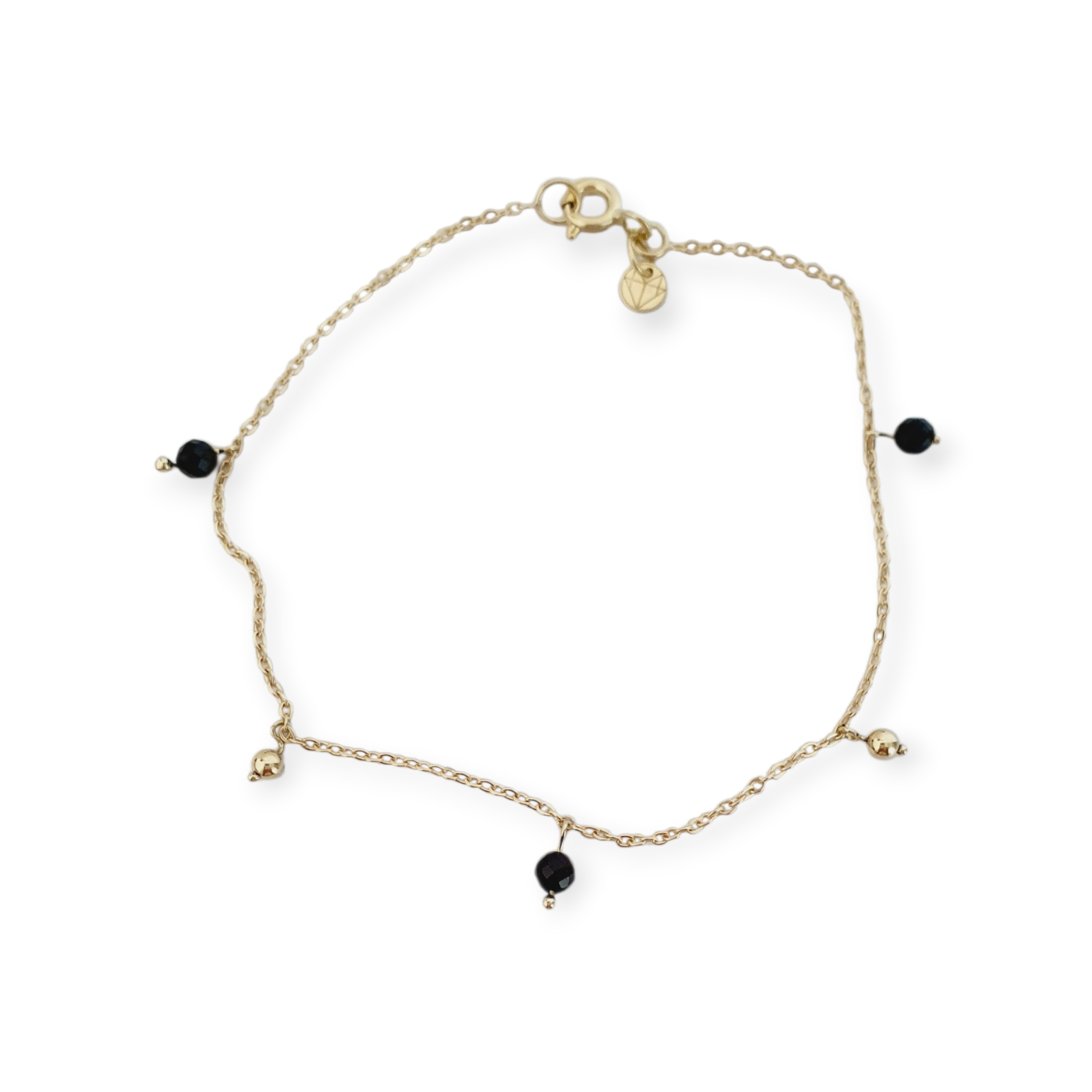 Retiazkový náramok Black Onyx and Golden Dots