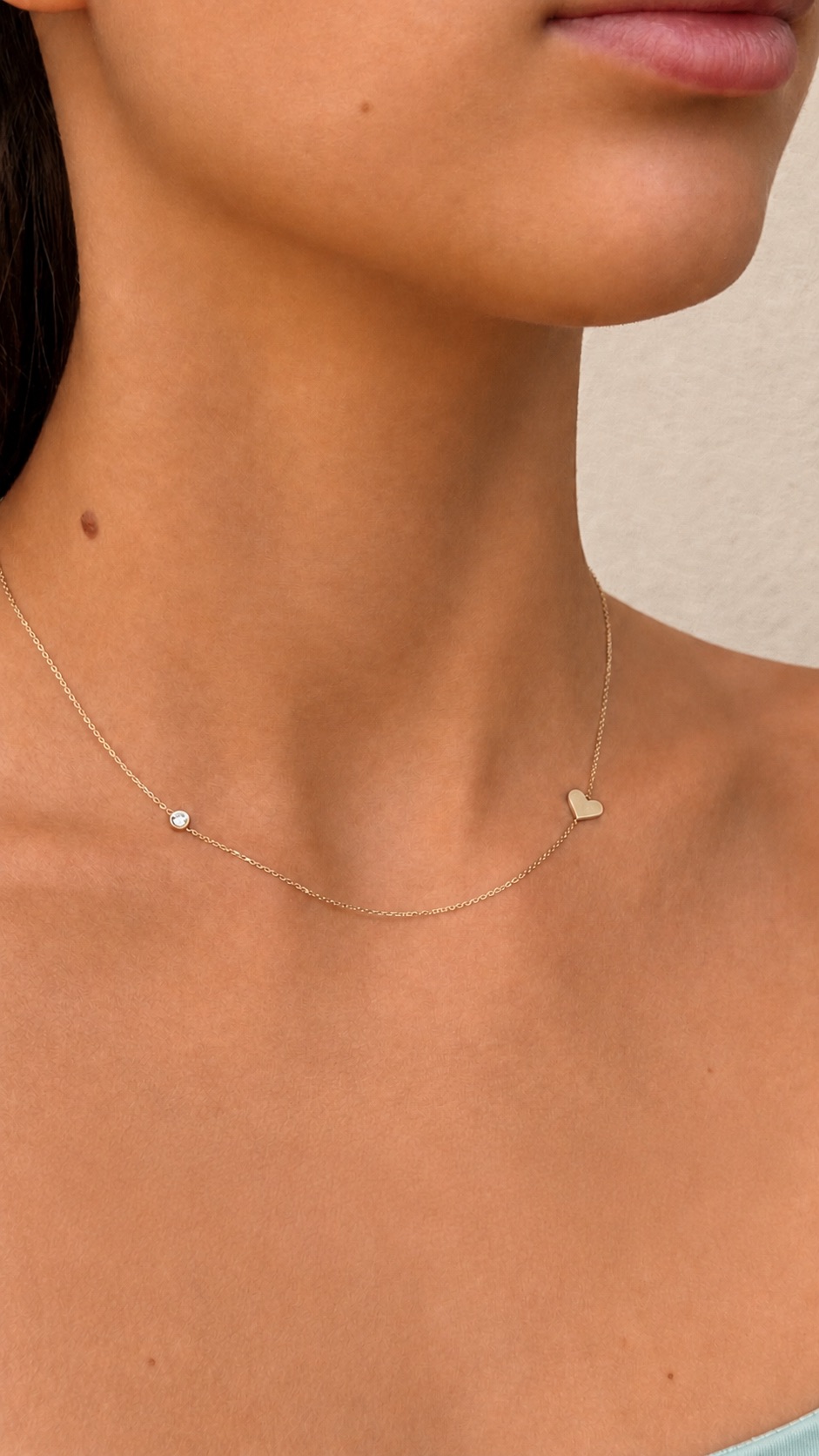Náhrdelník Srdiečko a Diamant 3 mm – Obrázok 2