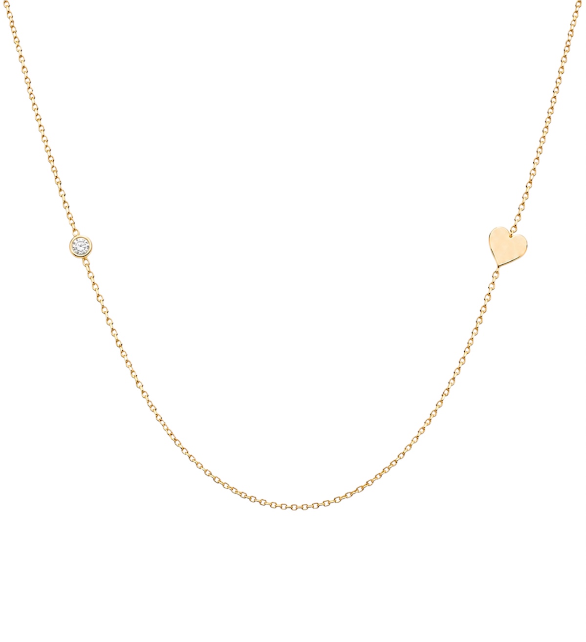 Náhrdelník Srdiečko a Diamant 3 mm