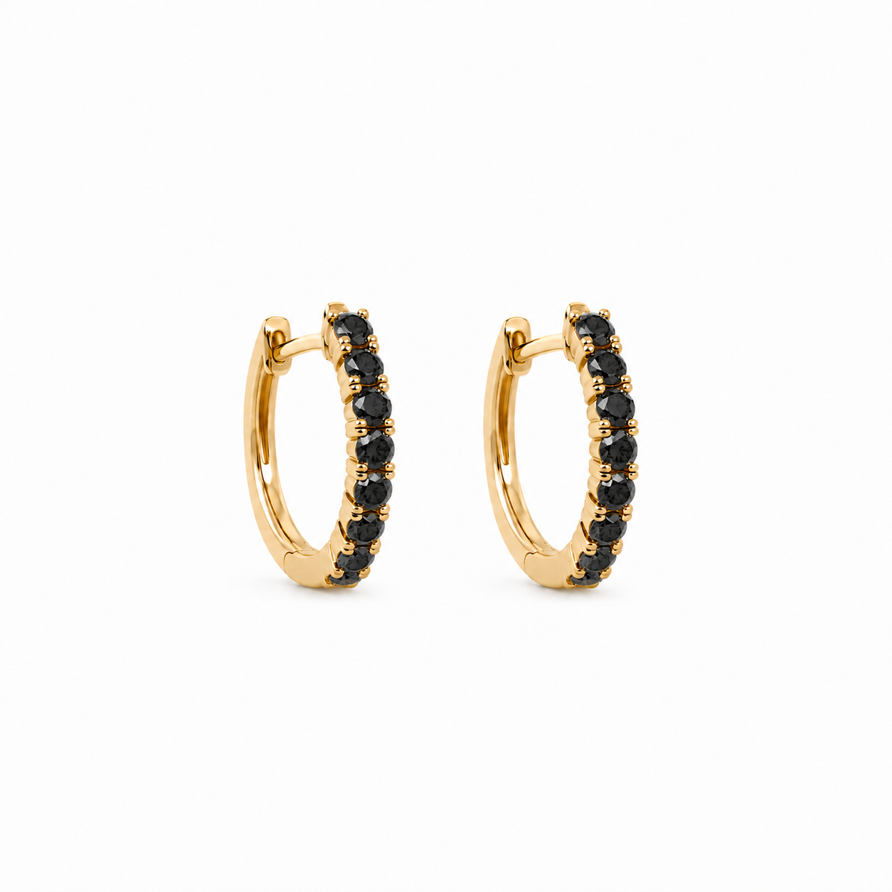 Náušnice Kruhy Fancy Black prírodné diamanty